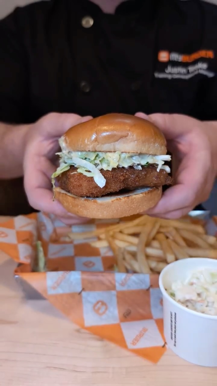 My Burger sandwich in hands reference